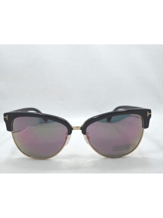 TOM FORD FANY TF368 01Z Black Metal Rectangle Sunglasses Italy Designer